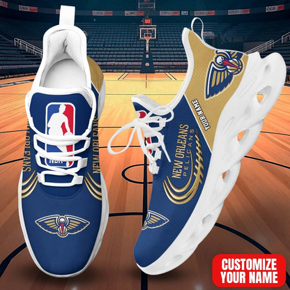 FINAL SALE - NEW CUSTOMIZED NBA30 NOP NEW ORLEANS PELICANS PREMIUM CLUNKY SNEAKERS