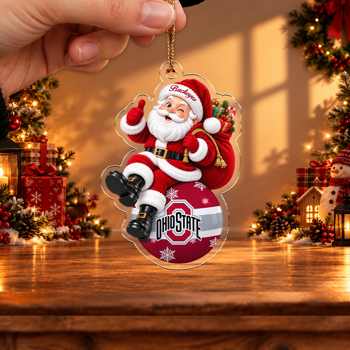 FLASH SALE - NEW CUSTOMIZED NCAA MAM30 OSB OHIO STATE BUCKEYES HALLOWEEN ACRYLIC ORNAMENT