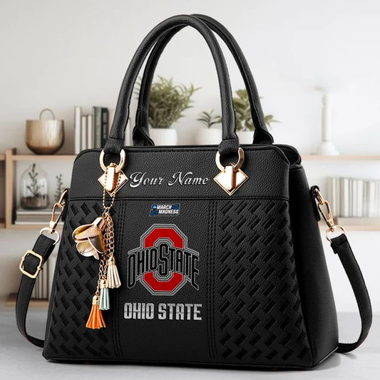 VIRAL EDITON - NEW CUSTOMIZED NCAA MAM30 OSB OS BUCKEYES ZIP HANDBAG MULTICOLOR