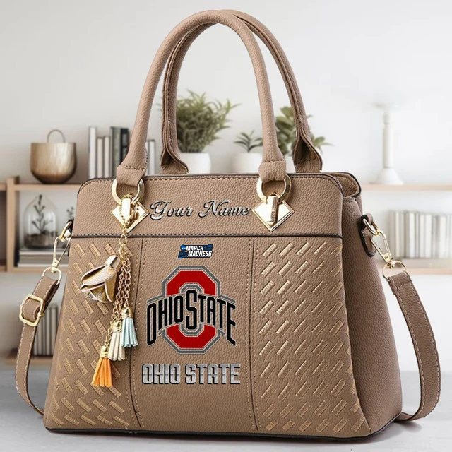 VIRAL EDITON - NEW CUSTOMIZED NCAA MAM30 OSB OS BUCKEYES ZIP HANDBAG MULTICOLOR