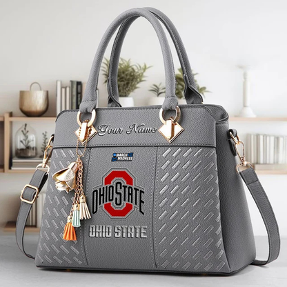 VIRAL EDITON - NEW CUSTOMIZED NCAA MAM30 OSB OS BUCKEYES ZIP HANDBAG MULTICOLOR