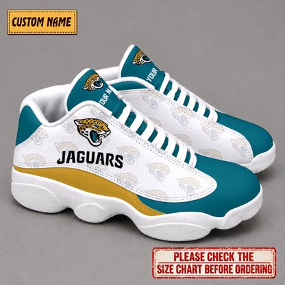 LIMITED EDITION - NEW CUSTOMIZED NFL30 JSJ JACKSONVILLE JAGUARS AIR JORDAN 13 LOW TOP SNEAKER