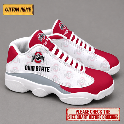 EXCLUSIVE EDITION - NEW CUSTOMIZED NCAA MAM30 OSB OHIO STATE BUCKEYES AIR JORDAN 13 LOW TOP SNEAKER