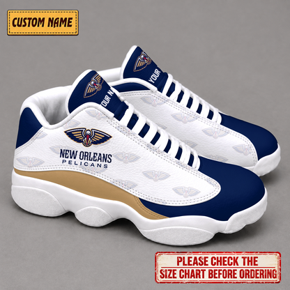 SPECIAL EDITION - NEW CUSTOMIZED NBA30 NOP NEW ORLEANS PELICANS AIR JORDAN 13 LOW TOP SNEAKER