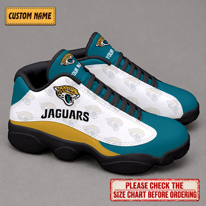 LIMITED EDITION - NEW CUSTOMIZED NFL30 JSJ JACKSONVILLE JAGUARS AIR JORDAN 13 LOW TOP SNEAKER