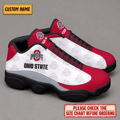 EXCLUSIVE EDITION - NEW CUSTOMIZED NCAA MAM30 OSB OHIO STATE BUCKEYES AIR JORDAN 13 LOW TOP SNEAKER
