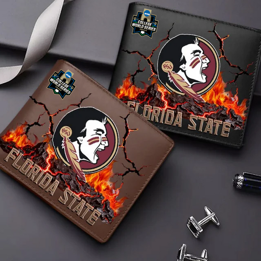LIMITED EDITION - NEW CUSTOMIZED CWS NCAA30 FLS FL SEMINOLES LEATHER WALLET