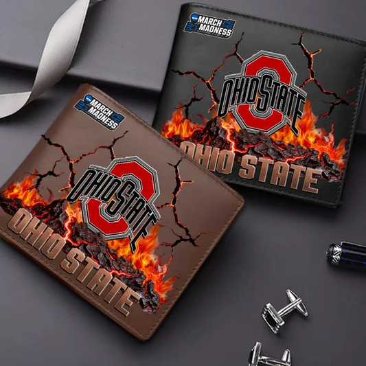 LIMITED EDITION - NEW CUSTOMIZED MAM NCAA30 OSB OS BUCKEYES LEATHER WALLET