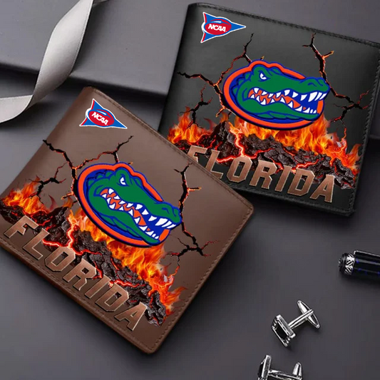 LIMITED EDITION - NEW CUSTOMIZED FBS NCAA30 FLG FL GATORS LEATHER WALLET