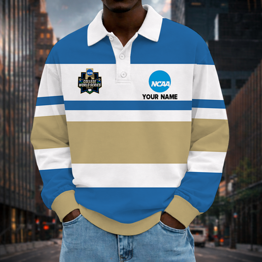 MEGA SALE - NEW CUSTOMIZED NCAA31 COLLEGE WORLD SERIES UNISEX LONG SLEEVE POLO