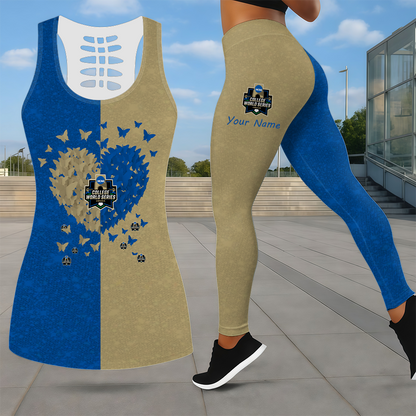 LIMITED EDITION - NEW CUSTOMIZED NCAA CWS31 CWS COLLEGE WORLD SERIES LEGGINGS & HOLLOW TANK TOP SET