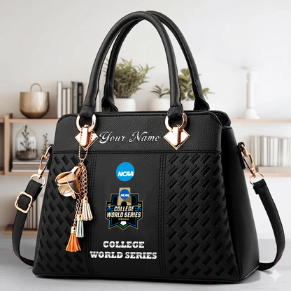 VIRAL EDITON - NEW CUSTOMIZED NCAA CWS31 COLLEGE WORLD SERIES ZIP HANDBAG MULTICOLOR