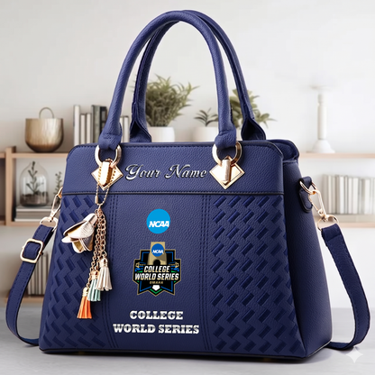 VIRAL EDITON - NEW CUSTOMIZED NCAA CWS31 COLLEGE WORLD SERIES ZIP HANDBAG MULTICOLOR