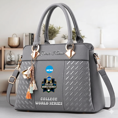 VIRAL EDITON - NEW CUSTOMIZED NCAA CWS31 COLLEGE WORLD SERIES ZIP HANDBAG MULTICOLOR