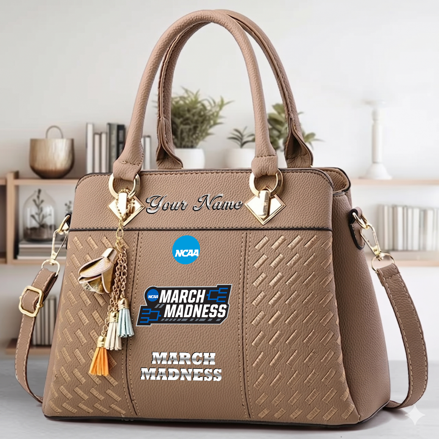VIRAL EDITON - NEW CUSTOMIZED NCAA MAM31 MARCH MADNESS ZIP HANDBAG MULTICOLOR