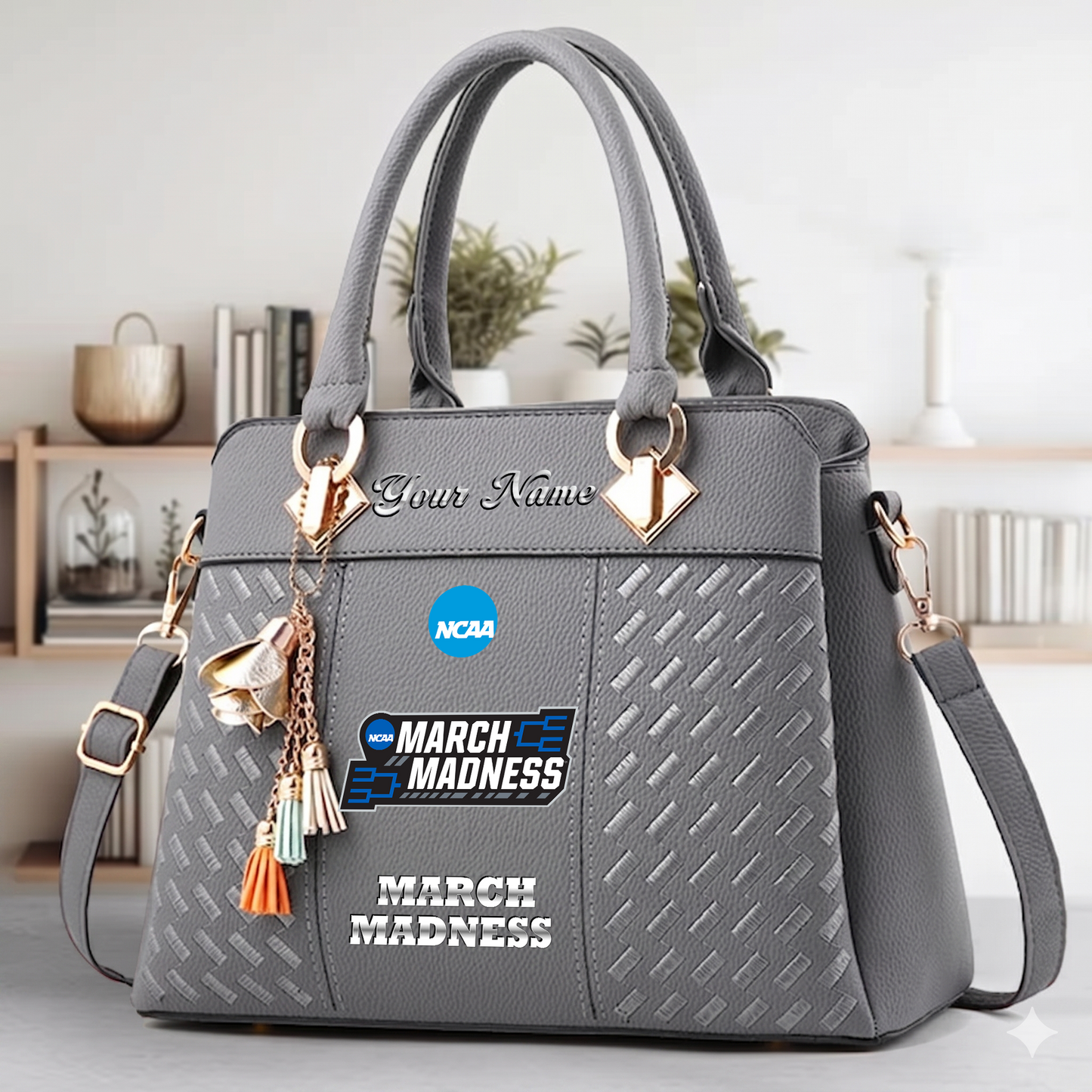 VIRAL EDITON - NEW CUSTOMIZED NCAA MAM31 MARCH MADNESS ZIP HANDBAG MULTICOLOR