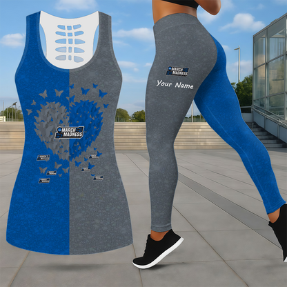 LIMITED EDITION - NEW CUSTOMIZED NCAA MAM31 MAM MARCH MADNESS LEGGINGS & HOLLOW TANK TOP SET