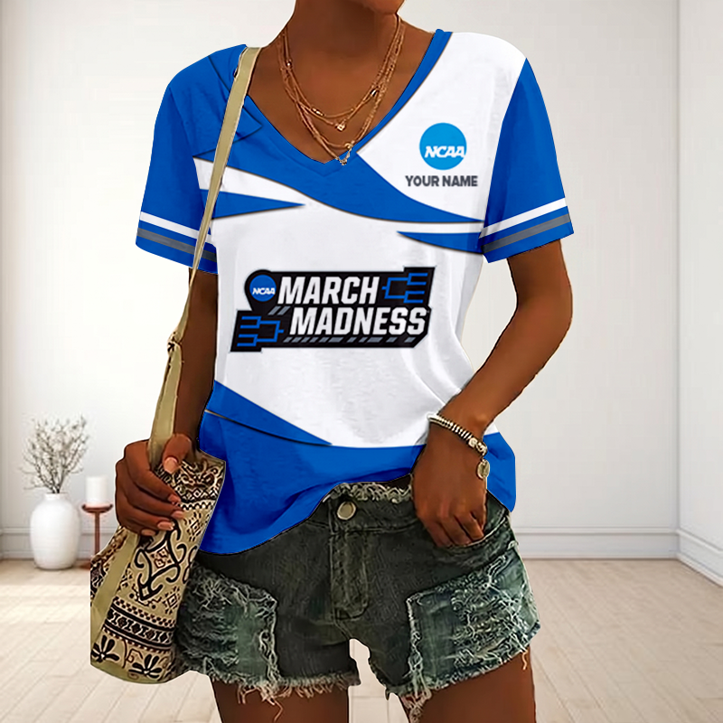 VIRAL EDITON - NEW CUSTOMIZED NCAA31 MARCH MADNESS V-NECK FEMALE SHIRT