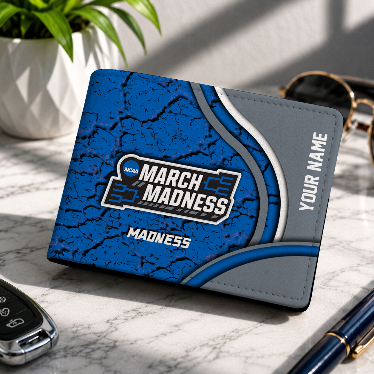 FINAL CLEARANCE - NEW CUSTOMIZED NCAA MAM31 MARCH MADNESS LEATHER WALLET