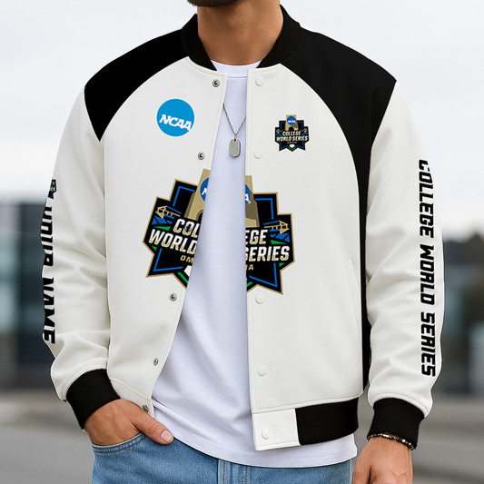 LIMITED DROP - NEW CUSTOMIZED|NCAA CWS31 COLLEGE WORLD SERIES BASEBALL JACKET, SATIN VARSITY JACKET