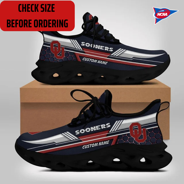 ELITE EDITION - NEW CUSTOMIZED NCAA FBS31 OUS OKLAHOMA SOONERS CLUNKY SNEAKERS