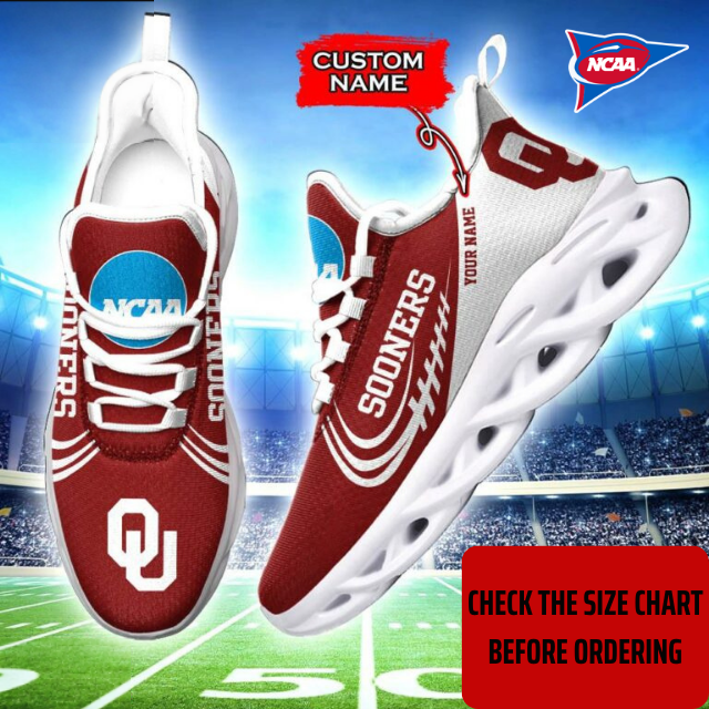 FLASH SALE - NEW CUSTOMIZED NCAA FBS31 OUS OKLAHOMA SOONERS CLUNKY SNEAKERS