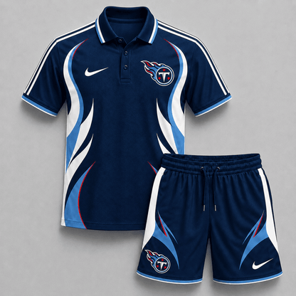 EXCLUSIVE EDITION - NEW CUSTOMIZED | NFL31 TST TENNESSEE TITANS POLO SHIRT & SHORT PANTS SET