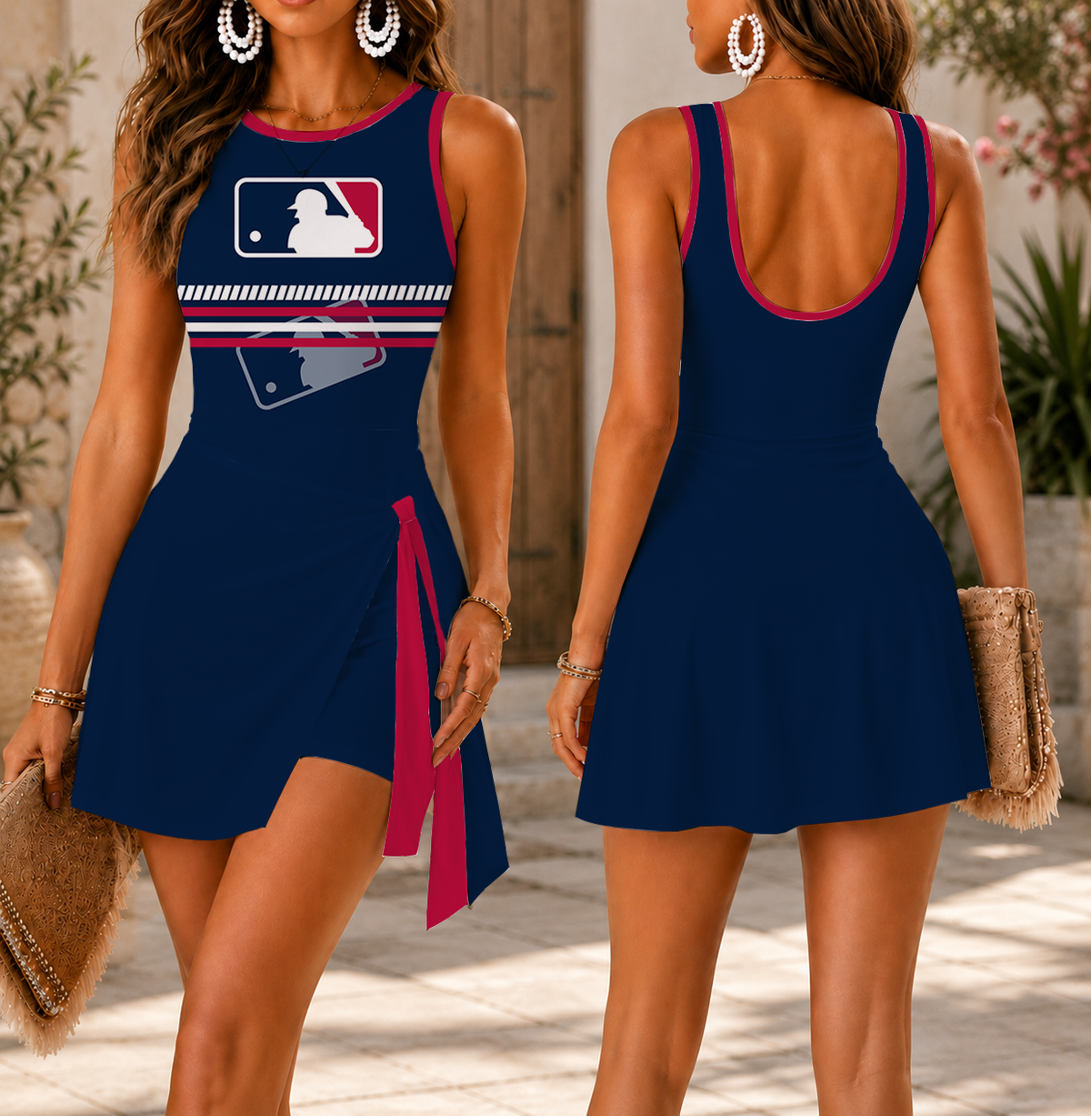 VIRAL EDITION - NEW CUSTOMIZED MLB31 MAJOR LEAGUE BASEBALL WOMEN'S SUMMER SKORT DRESS