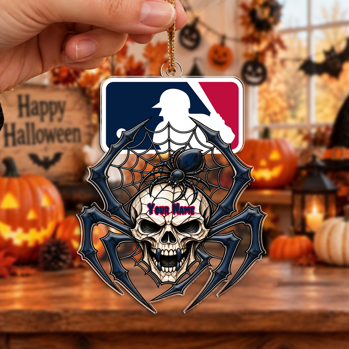 FINAL SALE - NEW CUSTOMIZED MLB31 MAJOR LEAGUE BASEBALL HALLOWEEN ACRYLIC ORNAMENT