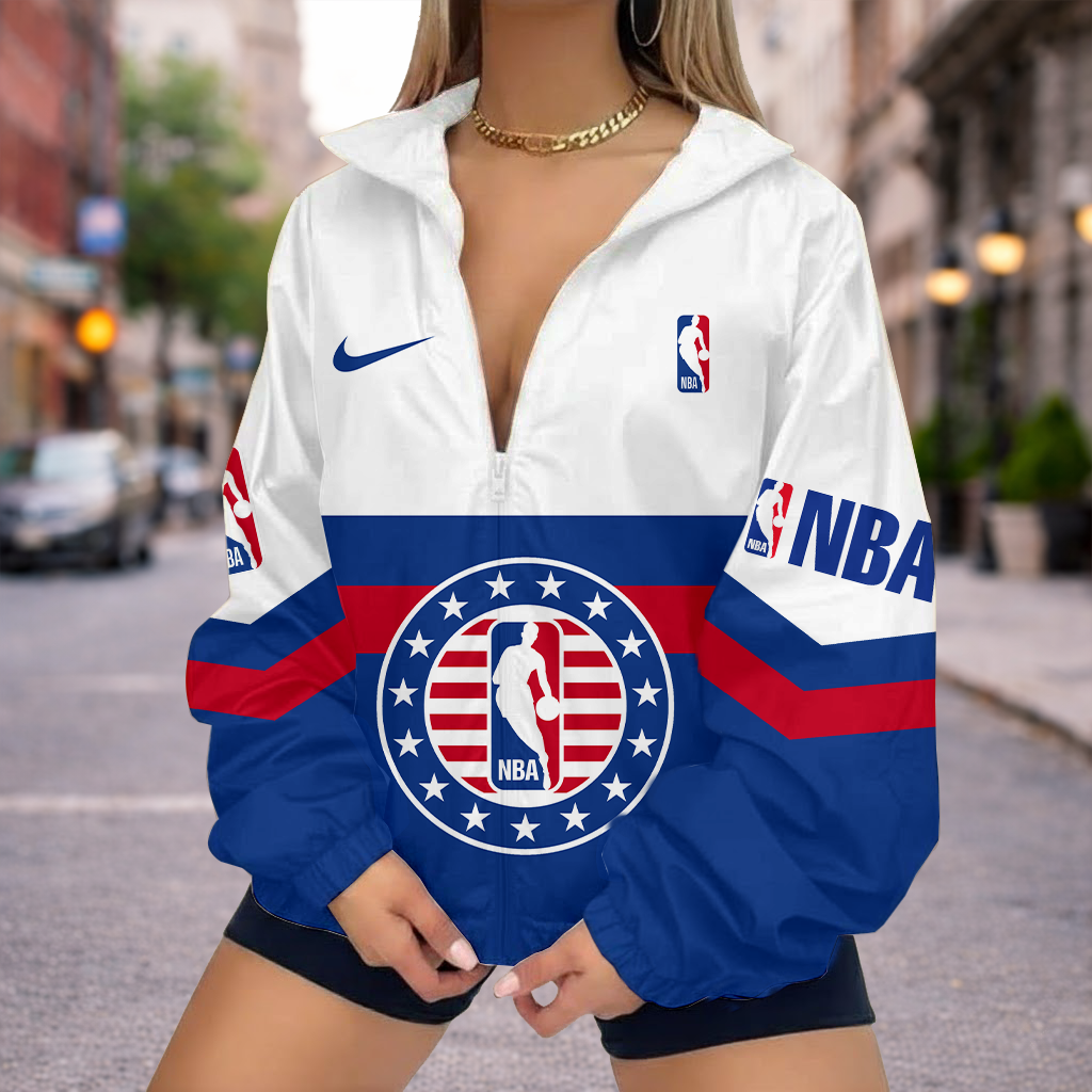 FINAL SALE - NEW CUSTOMIZED NBA31 NATIONAL BASKETBALL ASSOCIATION V-NECK ZIPPER SWEATSHIRT JACKET
