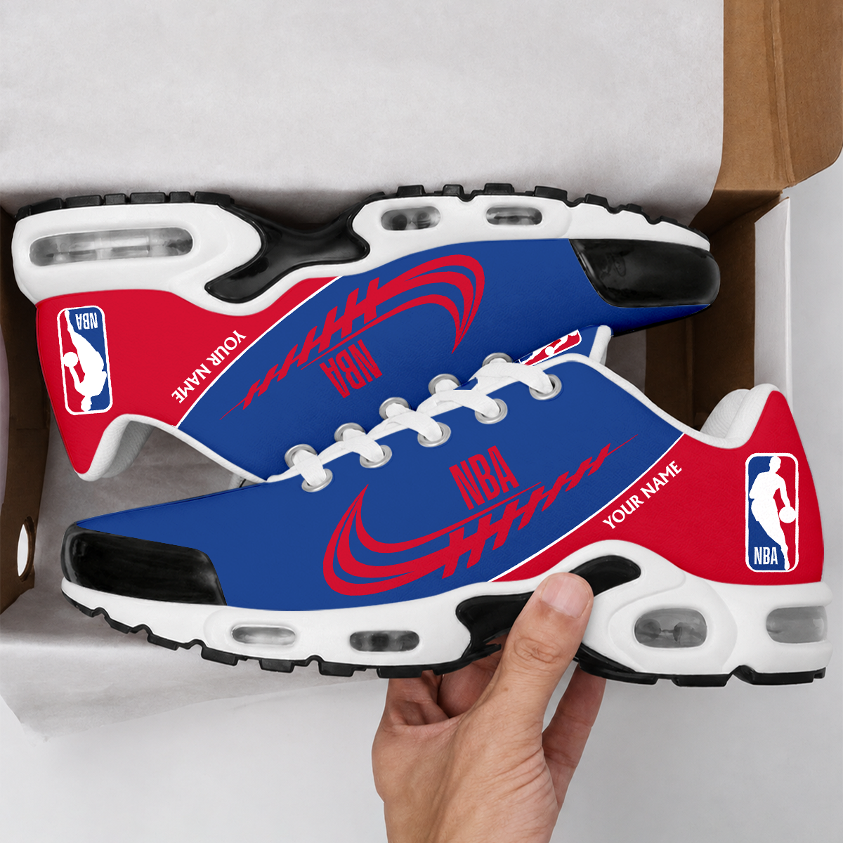 LIMITED EDITION - NEW CUSTOMIZED NBA31 NATIONAL BASKETBALL ASSOCIATION AIR MAX PLUS SNEAKERS