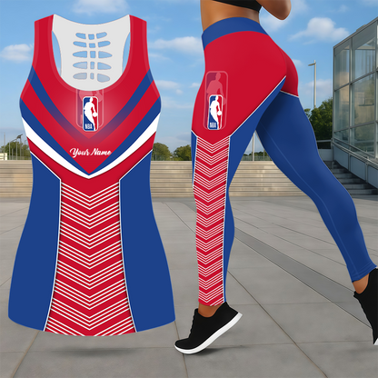 LIMITED EDITION - NEW CUSTOMIZED NBA31 NBA NATIONAL BASKETBALL ASSOCIATION LEGGINGS & HOLLOW TANK TOP SET