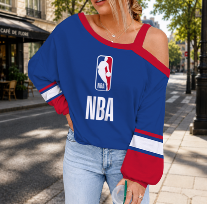 FINAL SALE - NEW CUSTOMIZED NBA31 NATIONAL BASKETBALL ASSOCIATION DROP SHOULDER SWEATSHIRT