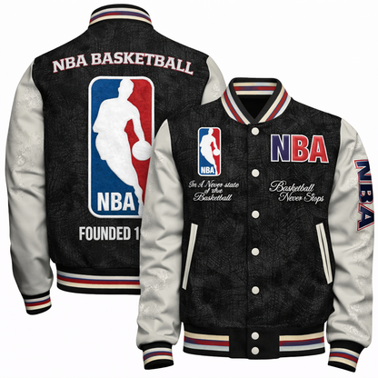 FINAL SALE - NEW CUSTOMIZED NBA31 NATIONAL BASKETBALL ASSOCIATION BASEBALL JACKET, SATIN VARSITY JACKET