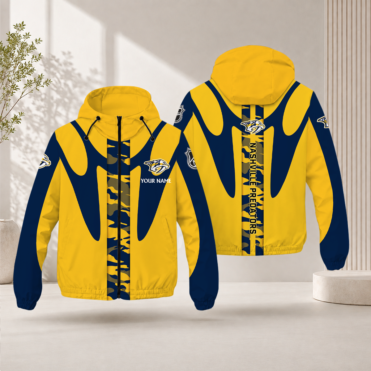 LIMITED EDITION - NEW CUSTOMIZED NHL31 NVP NASHVILLE PREDATORS WINDBREAKER JACKET