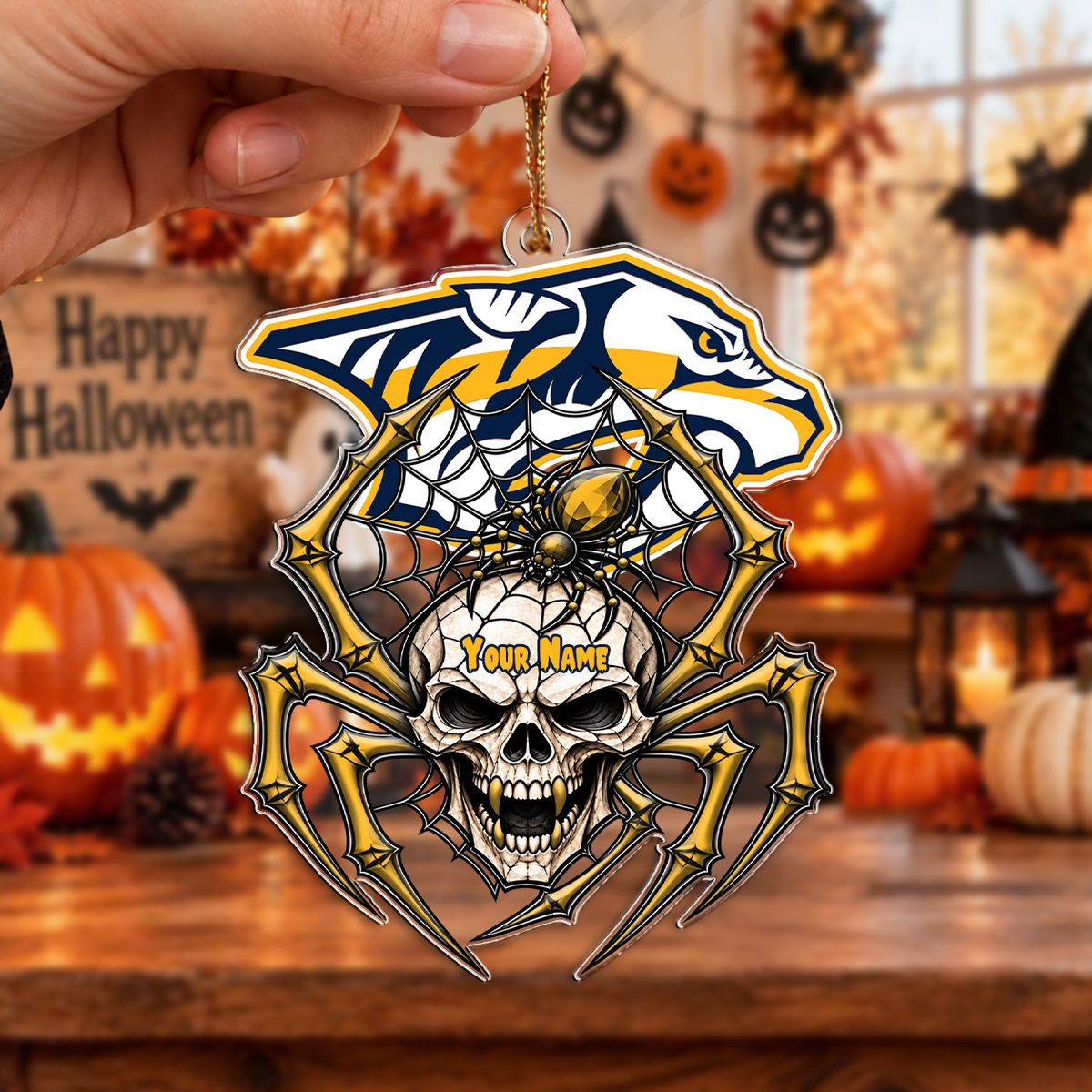 FINAL SALE - NEW CUSTOMIZED NHL31 NVP NASHVILLE PREDATORS HALLOWEEN ACRYLIC ORNAMENT