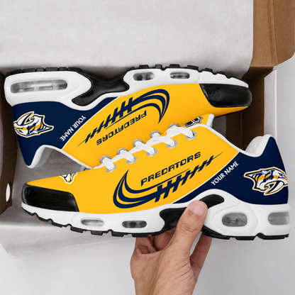 LIMITED EDITION - NEW CUSTOMIZED NHL31 NVP NASHVILLE PREDATORS AIR MAX PLUS SNEAKERS