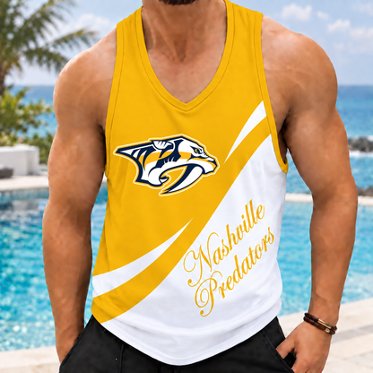 LIMITED EDITION - NEW CUSTOMIZED NHL31 NVP NASHVILLE PREDATORS MEN'S TANK TOP