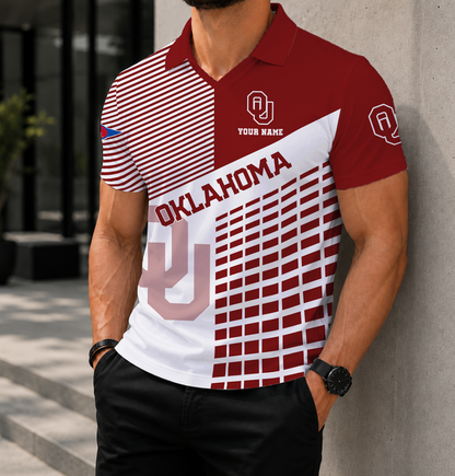 VIRAL EDITION - NEW CUSTOMIZED NCAA FBS31 OUS OKLAHOMA SOONERS POLO SHIRT