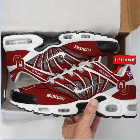 ELITE EDITION - NEW CUSTOMIZED NCAA FBS31 OUS OU SOONERS UNISEX AIR MAX PLUS SNEAKERS
