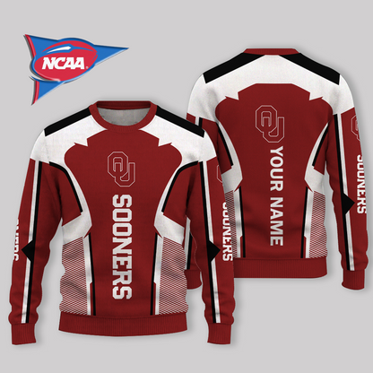 LIMITED EDITION - NEW CUSTOMIZED NCAA FBS31 OUS OKLAHOMA SOONERS UGLY SWEATER