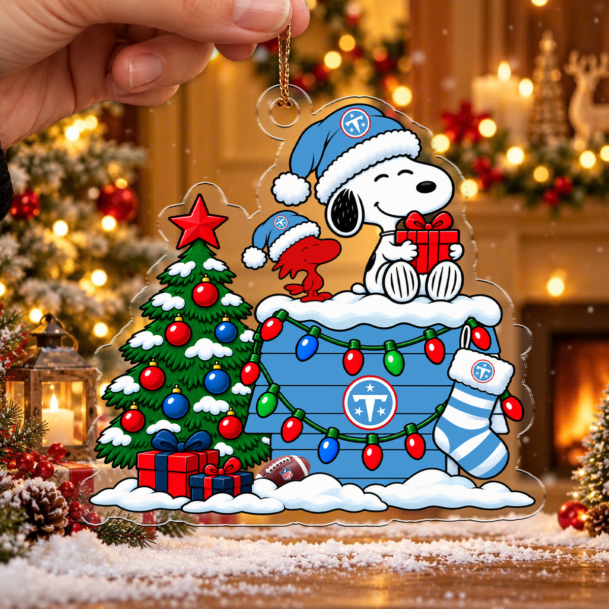 HOT DEAL - NEW CUSTOMIZED NFL31 TST TENNESSEE TITANS CHRISTMAS ACRYLIC ORNAMENT