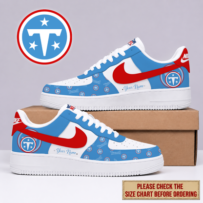EXCLUSIVE EDITION - NEW CUSTOMIZED NFL31 TST TENNESSEE TITANS AF1 SHOES