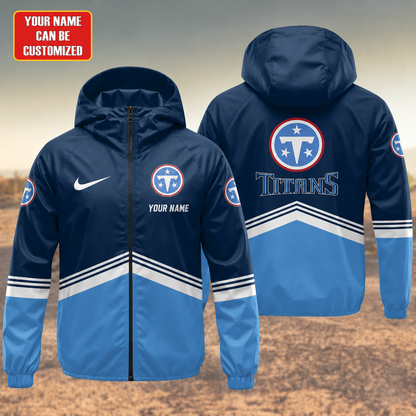 LIMITED EDITION - NEW CUSTOMIZED NFL31 TST TENNESSEE TITANS UNISEX WINDBREAKER JACKET