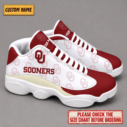 LIMITED EDITION - NEW CUSTOMIZED NCAA FBS31 OUS OKLAHOMA SOONERS AIR JORDAN 13 LOW TOP SNEAKER