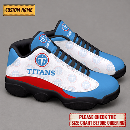 LIMITED EDITION - NEW CUSTOMIZED NFL31 TST TENNESSEE TITANS AIR JORDAN 13 LOW TOP SNEAKER
