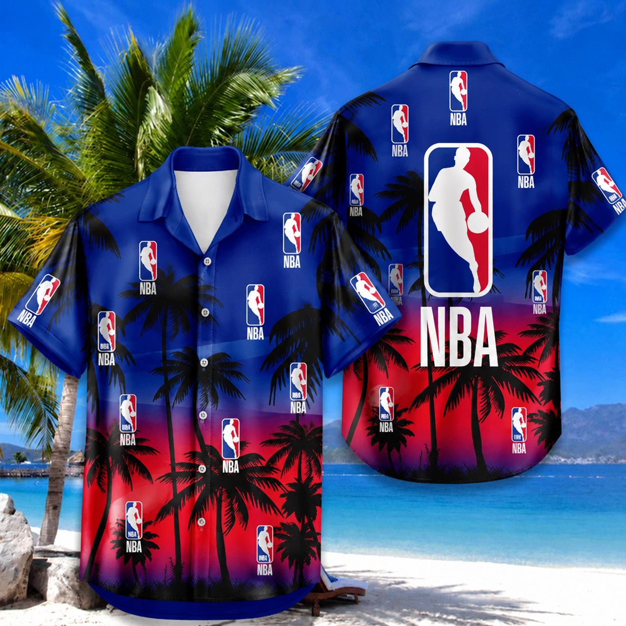 FINAL SALE - NEW CUSTOMIZED NBA31 NATIONAL BASKETBALL ASSOCIATION UNISEX HAWAIIAN SHIRT & SHORTS SET
