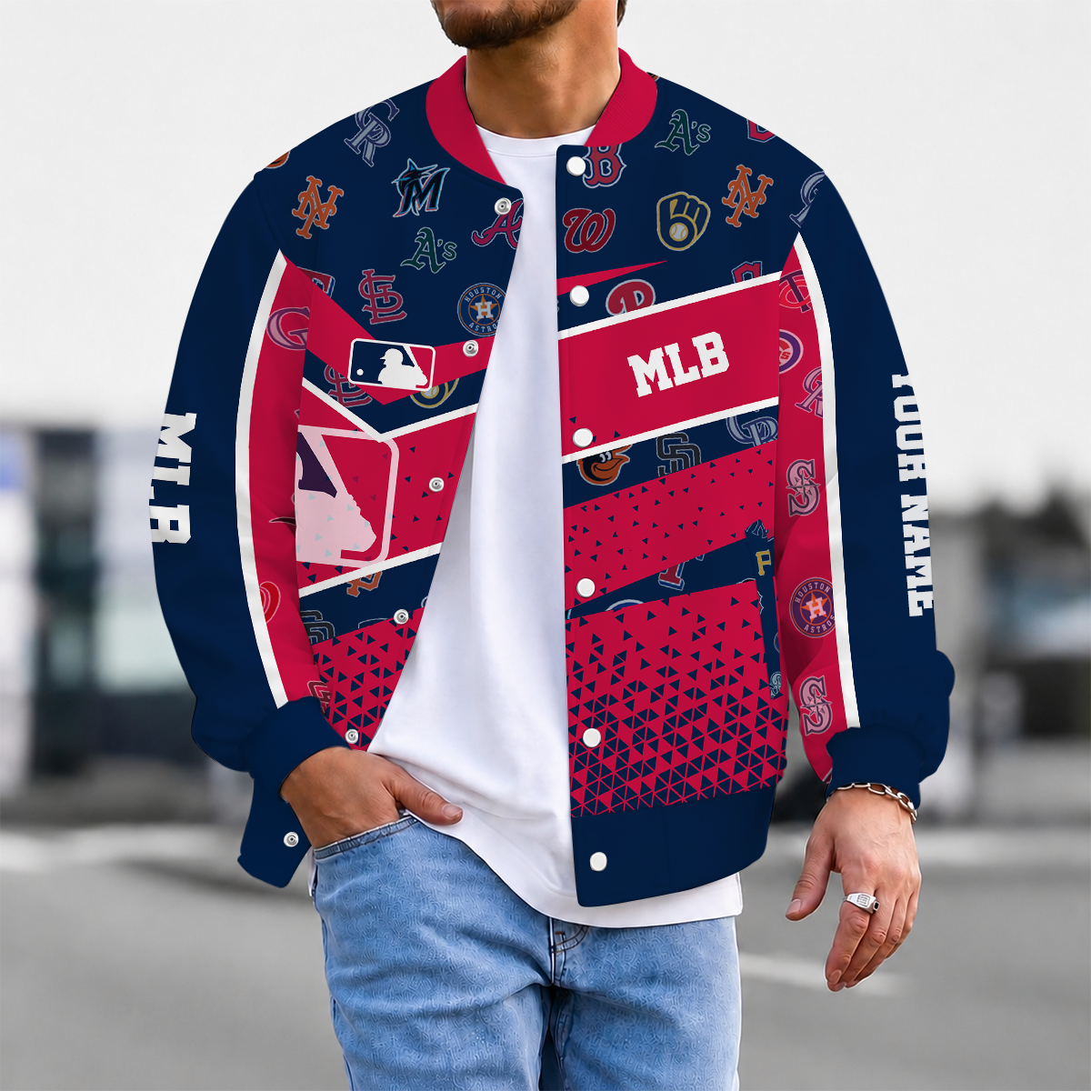 SPECIAL EDITION - NEW CUSTOMIZED MLB32 ALL TEAMS SATIN VARSITY & BASEBALL JACKET