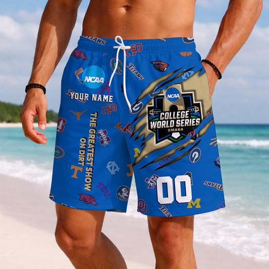 LIMITED DROP - NEW CUSTOMIZED | NCAA CWS32 CWS ALL TEAMS SHORT PANTS
