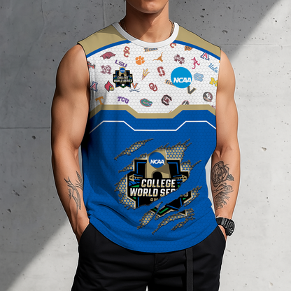 LIMITED EDITION - NEW CUSTOMIZED NCAA CWS32 ALL TEAMS MEN'S GYM SHIRT